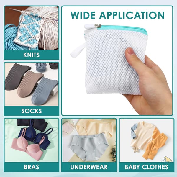 8 st Mini Delicates Bags Mesh Tvättväskor 7.5x9.5inch Polyesternätmaterial Skyddar