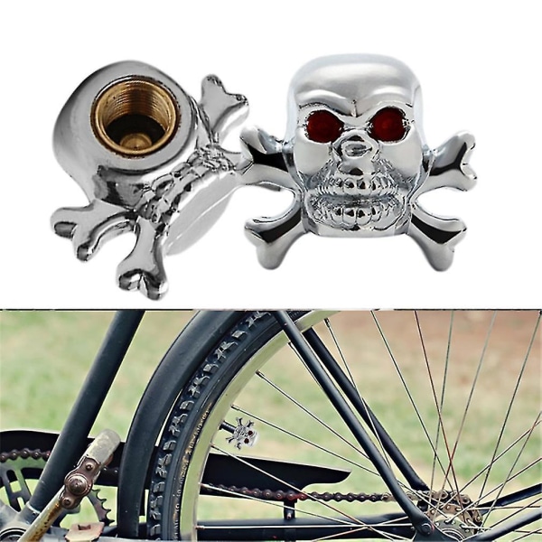 Universal Car Bike Skull Dæk Luftventil Stamkapsler