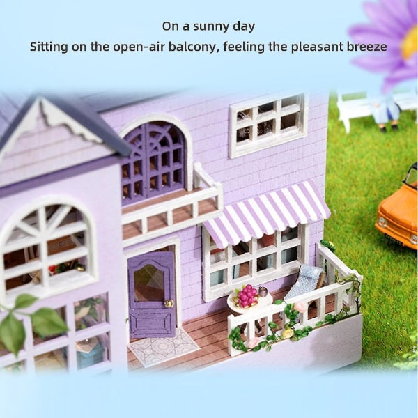 Mini söt dockhus Stuga Modell Vän Födelsedagspresent Montering av leksakssatser