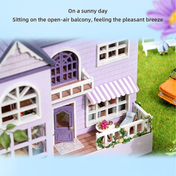 Miniatyr Dukkehustue Modell Venns Bursdagsgave Montering DIY Lekesett