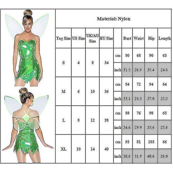 Kostyme Tinkerbell Kostyme Opp L