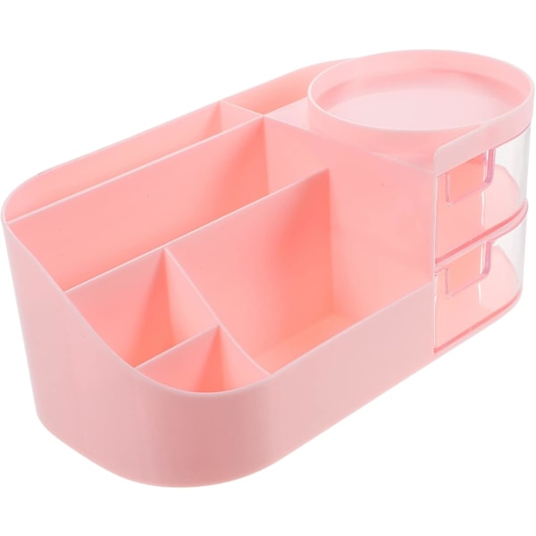 Kosmetikboks til skrivebord Makeup Organizer 4 Glatte Skuffer Ruminddelt Bakke til Toiletbord