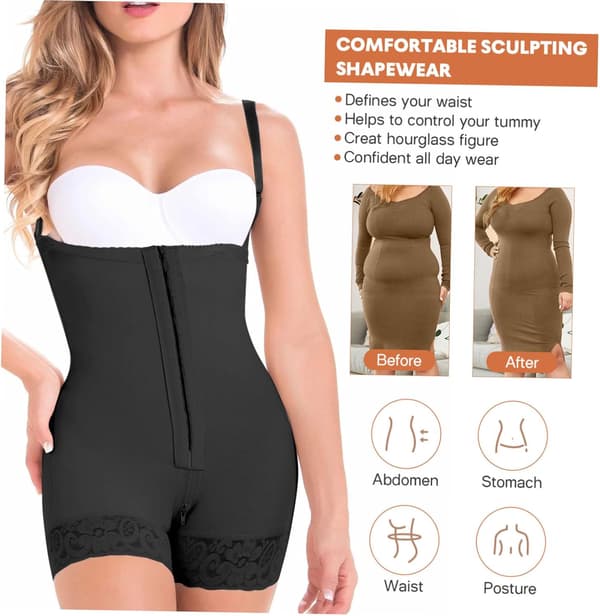 Kropsformende Bodysuit til Kvinder med Komfortabelt Lynlåsdesign Åndbart Materiale Multifunktionelt Undertøj