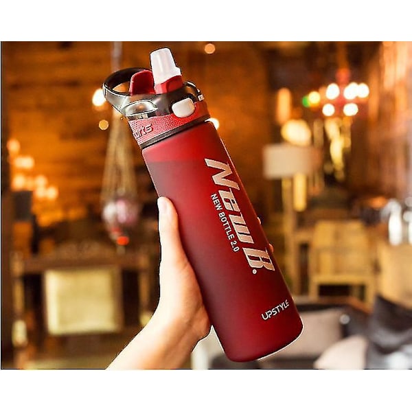 750ml Bärbar Halmvattenflaska BPA-fri Sport Röd