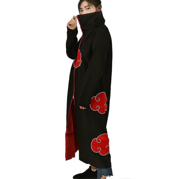 Akatsuki Anime Performance Costume Itachi Robe Med Halskjede Pannebånd Ringsett Rollespill XL