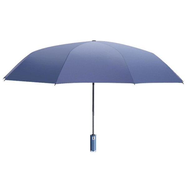 Automatisk Foldbar Paraply med Indbygget LED-Lys 10 Ribber Regn Og Sol Paraplyer Til Regnfulde Solrige Dage Natlig Udendørs Rejsebrug