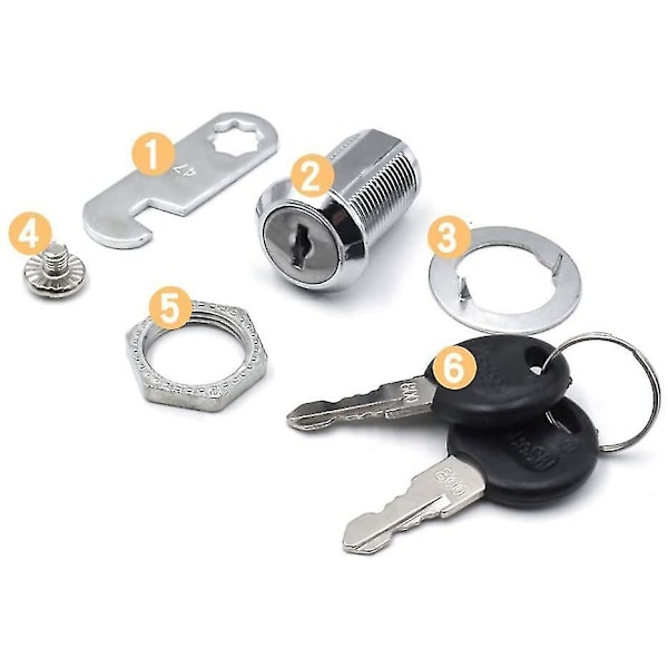 5 stk. Postkasse Låsecylinder Sikkerhedsskuffe Lås 30mm