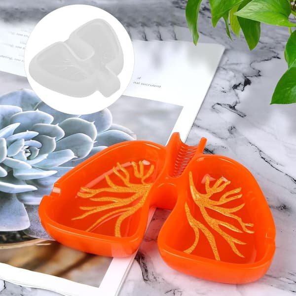 Silikon Askkoppsform för Epoxiharts Gjutning Lungformad Flexibel DIY-form
