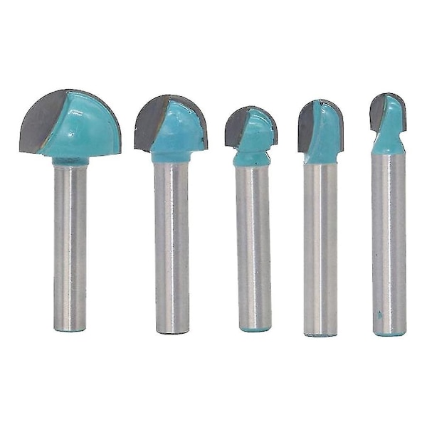 6mm Skaft Rund Spids Cove Core Box Fræserbit Grøn 5stk