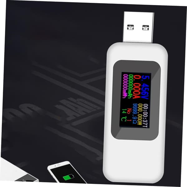 2st USB Voltmeter Amperemeter Skärmtestare för USB-laddningsmonitor Vit Mätanordning Strömtestare