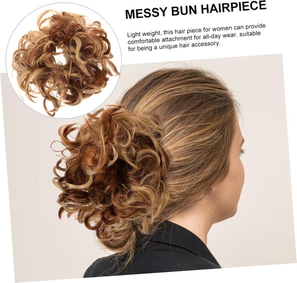 Chignon Hårstycke Bulle Hårstycke för Kvinnor Uppdo Håraccessoarer Lockig Bulle Bröllopsfest Tillbehör