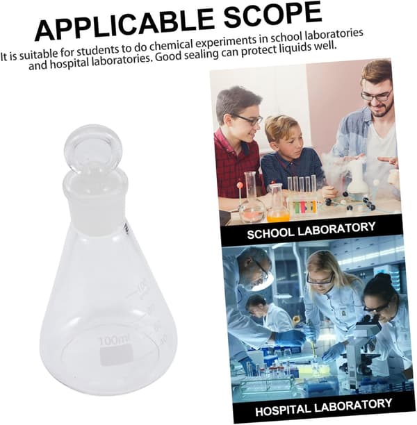 Erlenmeyer glaskolbe med solid glasprop 100 ml kemilaboratorieglas Laboratoriekolbe