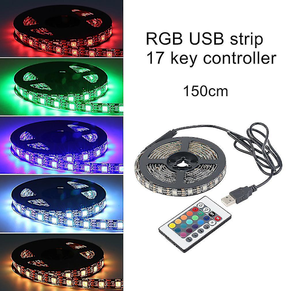 12 RGB 5050 SMD Vandtæt USB LED Sort Stribelys