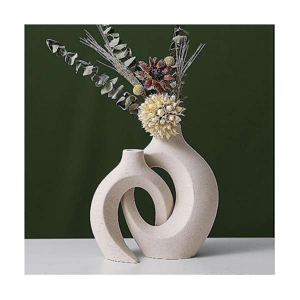 2 st/set Keramiska Vaser för Torkade Pampasgräsblommor Nordisk Vardagsrum Heminredning Tillbehör Ta