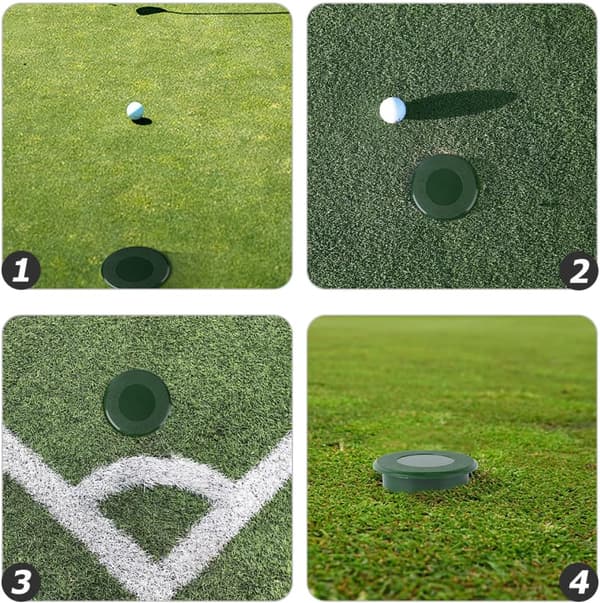 3 stk. golfputtehullkoppdeksler i plast, treningsgolfhullkoppdeksler, øvelsestilbehør