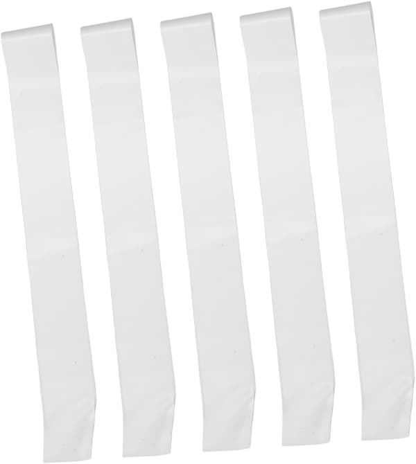 5 stk. hvite blanke satengbånd for DIY-festdekorasjon, seremonielle skulderstropper