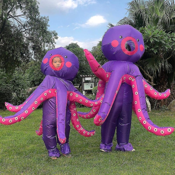 Børn Lilla blæksprutte oppusteligt kostume Halloween Karneval Familiefest  Maskot Cosplay kostume d4ad | Fyndiq