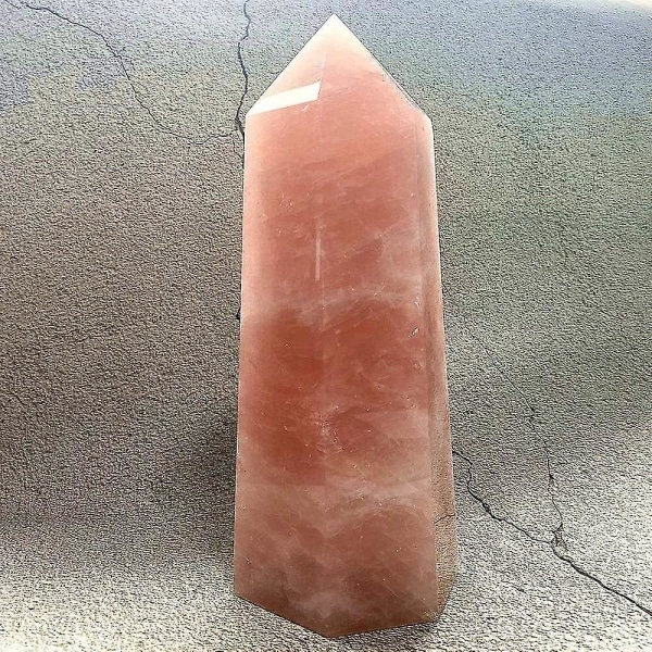 1,2 kg Naturlig Pink Rose Quartz Crystal Obelisk Wand