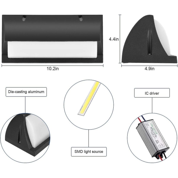 Utomhusvägglampa med rörelsesensor, Modern Inomhus/Utomhusvägglampa, IP65 Vattentät