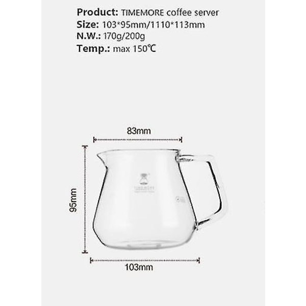 Store Share Kaffe Pot 360ml Glas Mælkekopper Køkken