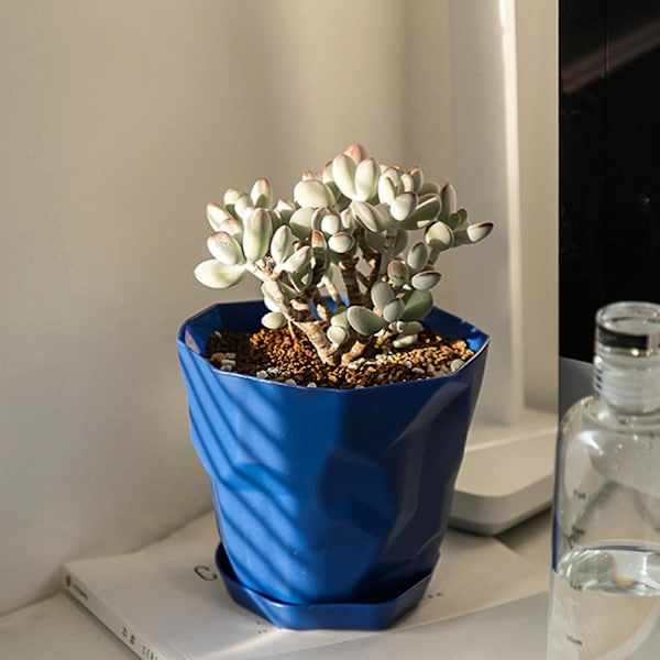 5 stk Små Blomsterpotter Plastik Drænhuller Underkopper Planter