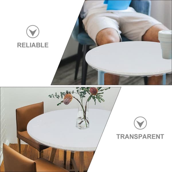 Rund elastisk duk med flanellbakside 48 tommer, PVC-tilpasset bordtrekk