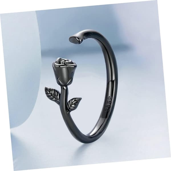 Vintage Stil Sølv Blomsterring Dame Fingerring Elegant til Anledninger