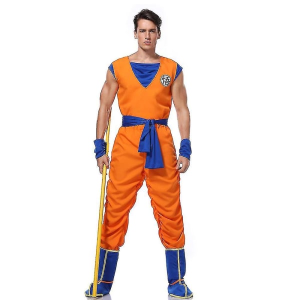 Bold Anime Son Goku Kostume Til Mænd Voksen Son Goku Rollespilskostume Set Fancy Up Outfit XL