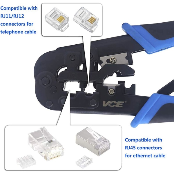 Profesjonelt nettverkspresseverktøy Rj45 Rj45 R11 Cat7 Cat6 krympeverktøy