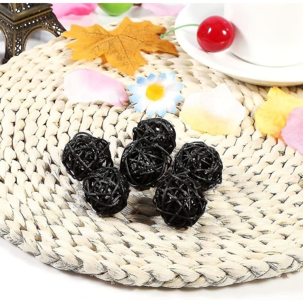 20 st Wicker Takraw-prydnader Fotorekvisita Heminredning 3cm (vit)-yuhao black