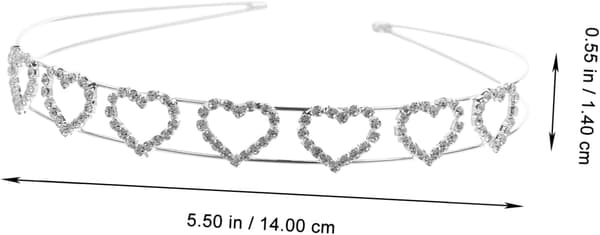 Pannebånd med rhinsteiner for kvinner Valentinsdag Hjerteformet glitrende juvelert hodeplagg Hårpynt