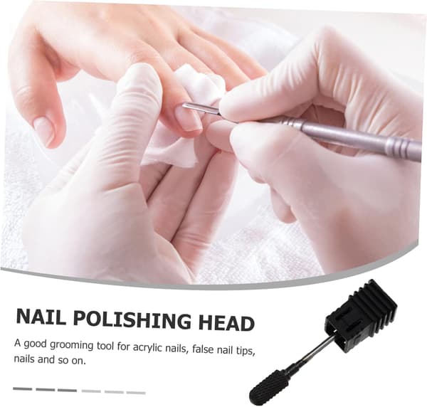 Wolframcarbid neglekunst borebits 5-i-1 manicure filbit sæt sorte cylindriske slibehoveder