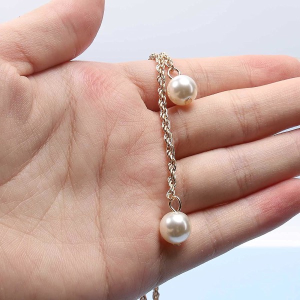 Perle Lariat Halskjede Gull Chunky Kjede Y Halskjede Perle Kvast Halskjede Lang Lmell Gave