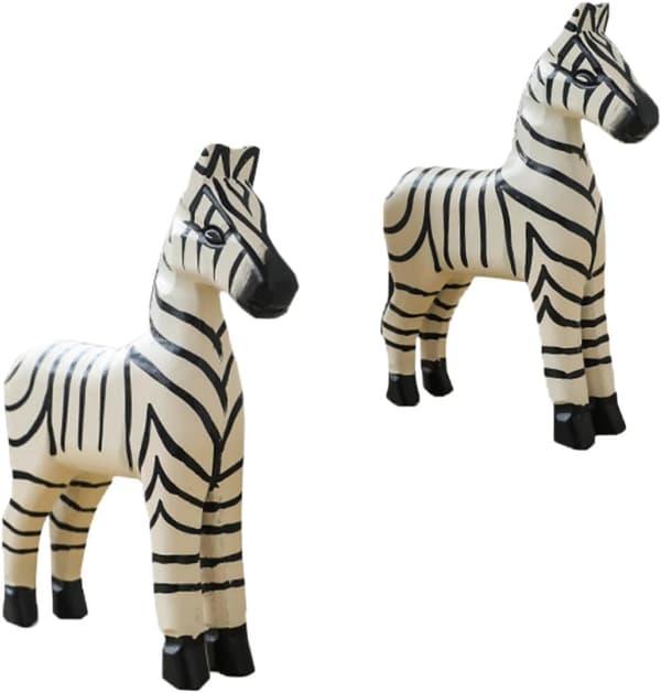 2st Zebra Staty Trädjur Prydnad Lätt Dekorativ Effekt Elegant Utseende