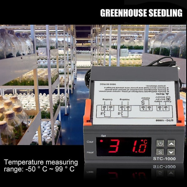 Digital Temperaturregulator & Sensor med to Relæudgange