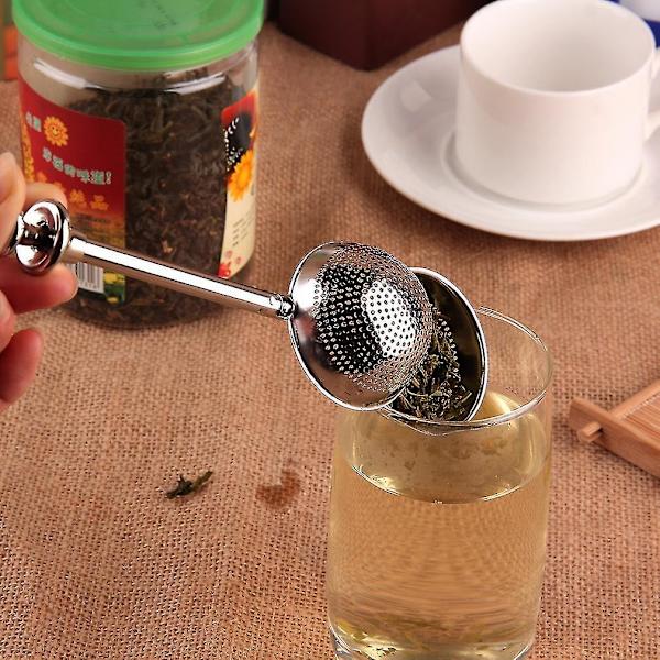 Kule-trykk Te-blad Urte Låsende Infuser Sil
