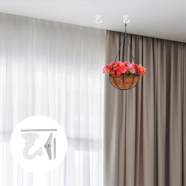 3 sett kraftige takkroker for planter og lys, sinklegeringsmateriale