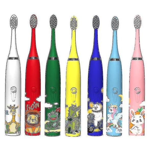 Elektrisk tannbørste for barn 6 erstatningshoder