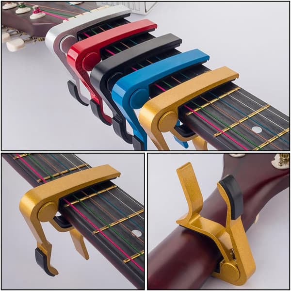 Gitarr Capo 5 st aluminiumlegering med snabbklämspänning för akustisk elgitarr ukulele bas