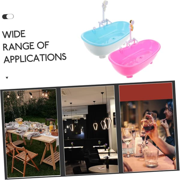 2 stk. miniatyrbadekar-kopper for drinker, allsidige drikkekopper i plast, rosa og blå