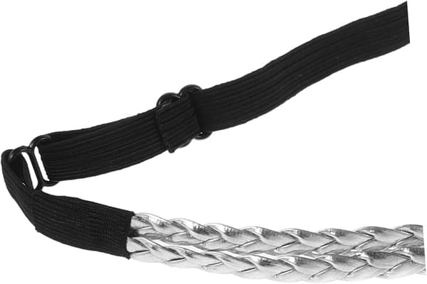 Flätat hårband Elastiskt justerbart tunt hårband Silveraccessoar för kvinnor tonåringar vardagsbruk
