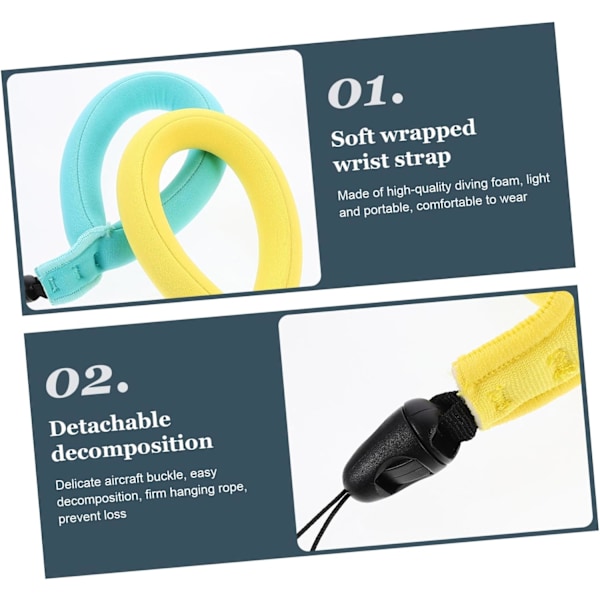 3 set Vattentätt Kamera Flytande Armband Flythjälp för Simning Snorkling Dykning 2st*3