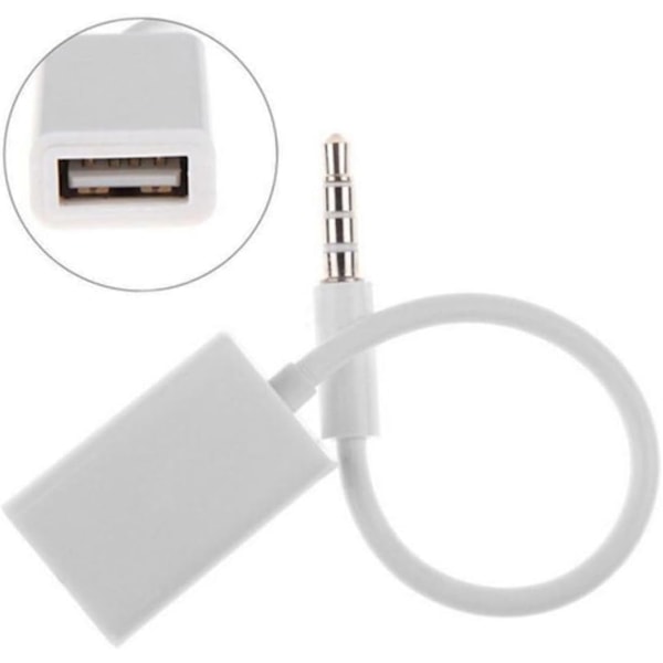 3,5 mm:n uros Aux - USB-sovitinkaapeli autostereoiden USB-äänimuunninta varten