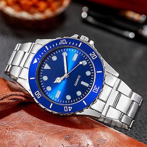 Forretnings Luminous Kvartsklokke Herreklokke Ny Klokke Grønn Submariner Klokke Blue