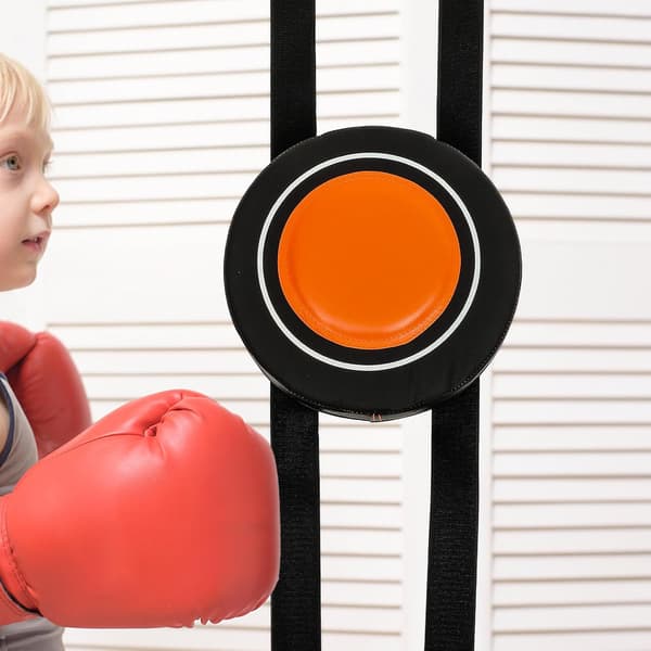 Väggmonterad boxningsdyna, robust PU-sparkkudde med livfullt orange överdrag