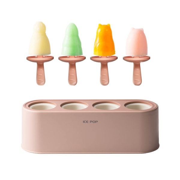 Silikon-ispinnformer i tegneserieform, baby-ispinnformer uten BPA, gjenbrukbare ispinnformer (rosa)