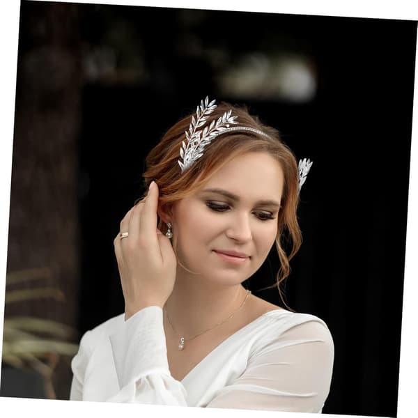 Brudeblad Tiara Pandebånd Elegant Rhinestone Bryllupshår Tilbehør
