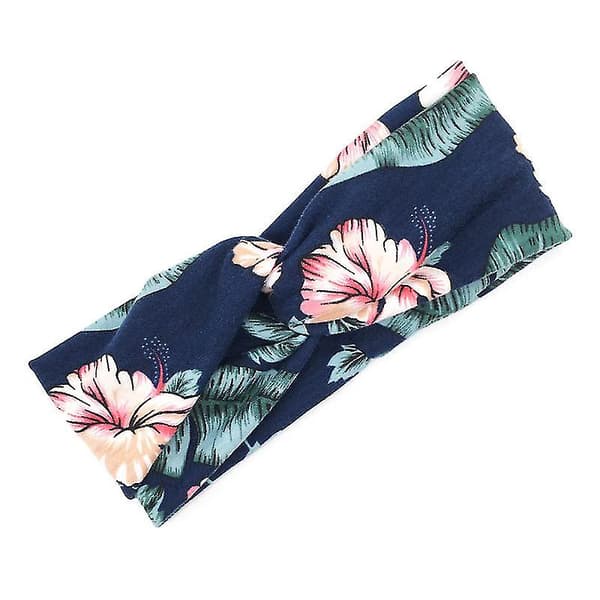 Hodebånd med knute, blomstertrykk, stilig elastisk hårbånd