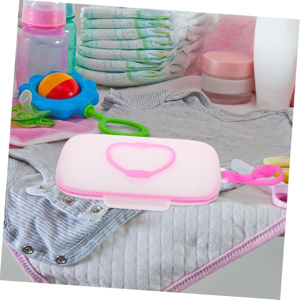 Bærbar babyhåndserviettholder Hjerteformet påfyllbar våtserviettdispenser med bærbart design