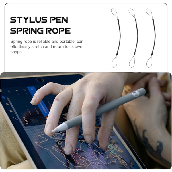 32 stk. Fjærreim for Stylus Penn Mistet Lanyard for Berøringsskjermpenner Slitesterk Elastisk Snor